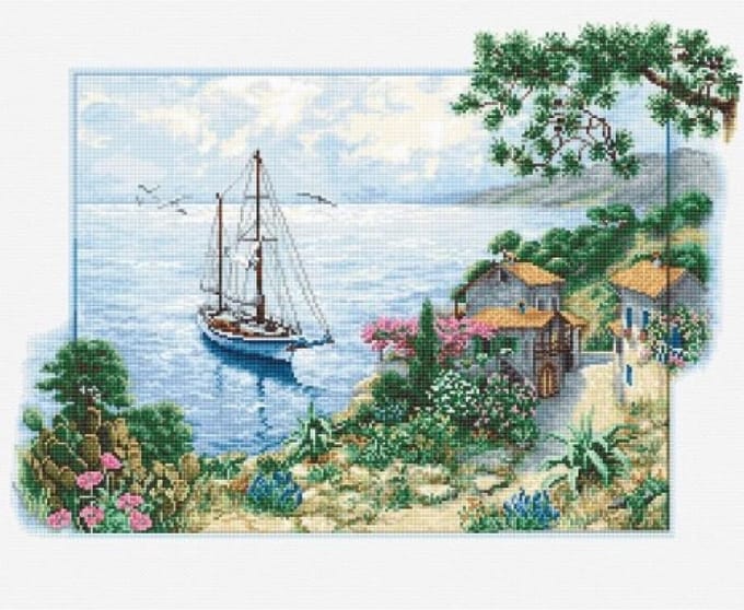 Seascape- - Borduurpakket met telpatroon - Luca-S - B2343