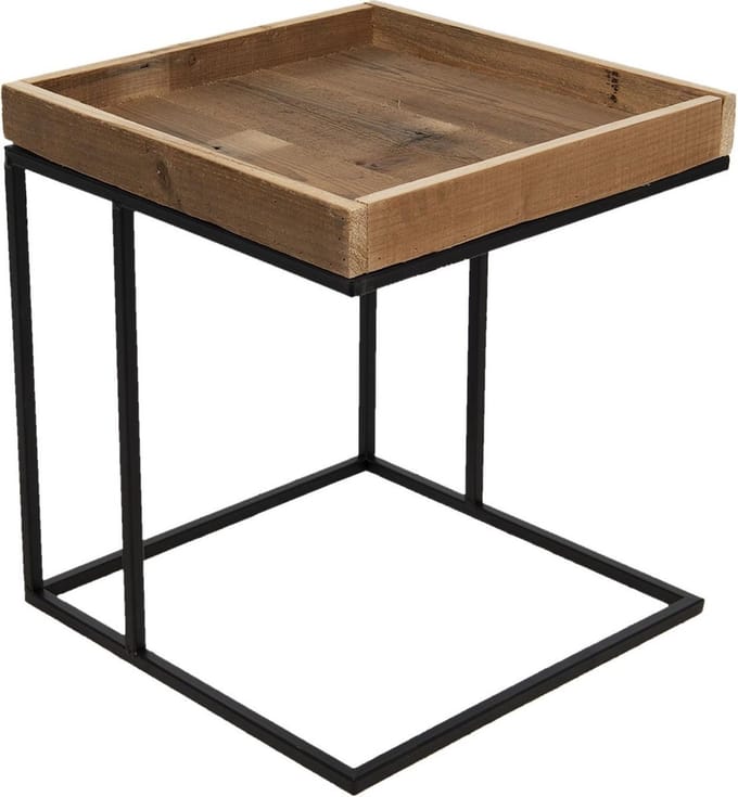 Clayre & Eef Bijzettafel 40x40x45 cm Zwart IJzer