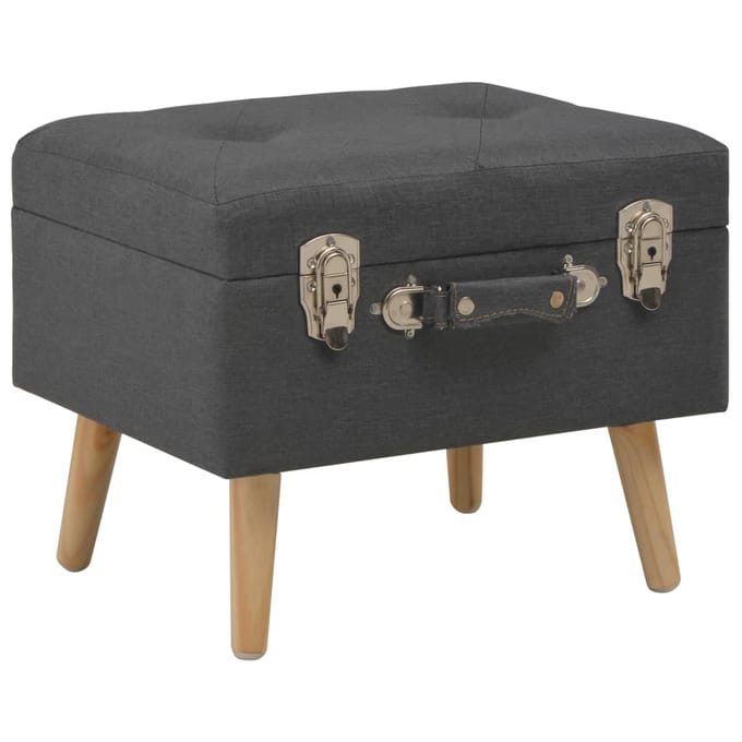 vidaXL - Opbergkruk - 40 - cm - stof - donkergrijs