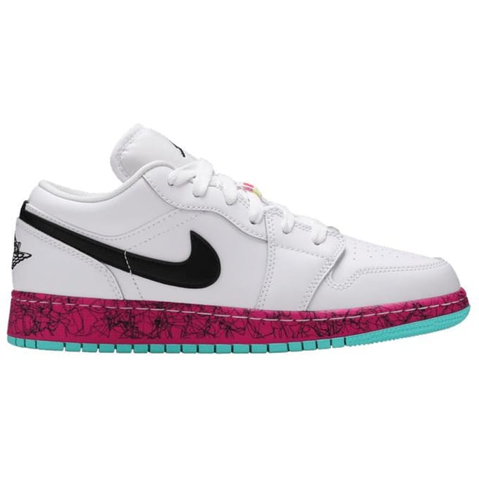Jordan 1 Low Meerkleurige Midsoles Wit (GS) 35.5 white