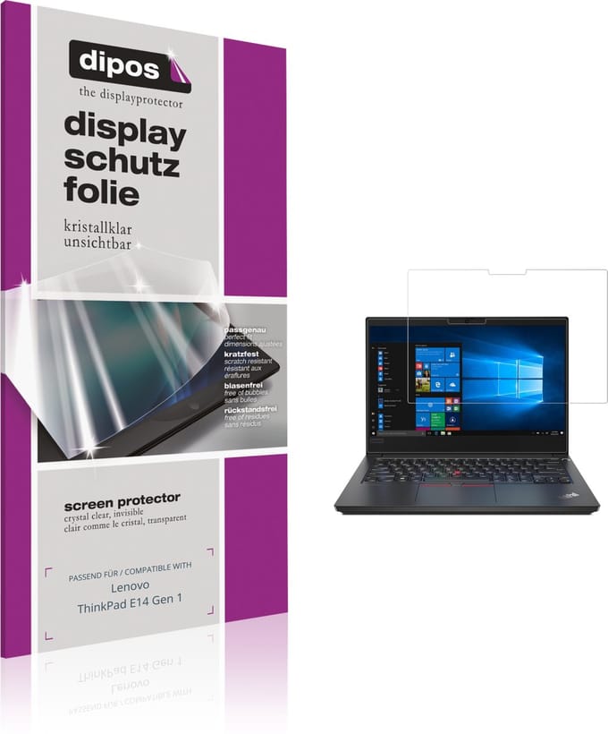 dipos – 2x Beschermfolie geschikt voor Lenovo ThinkPad E14 Gen 1 | Krasbestendige & heldere Screenprotector Ultra-Thin