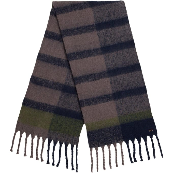 White Stuff Benny Brushed Scarf Grey Multi Größe: OS | Schals Outlet | Herren | Grau