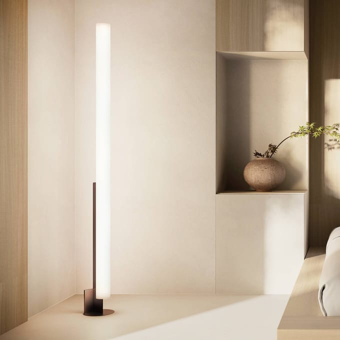 kdln LED vloerlamp Model T, zwart, hoogte 185 cm, dimmer