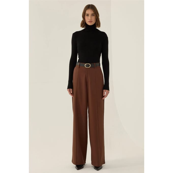 Hoge Taille Plissé Wijde Pantalon