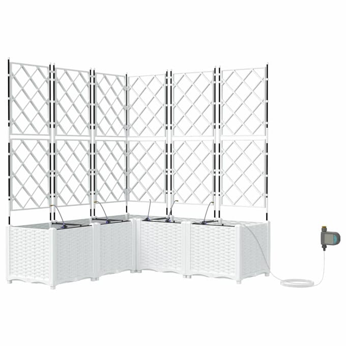 vidaXL - Plantenbak - 5 - st - Wit - 120 - x - 120 - x - 142 - cm - PP