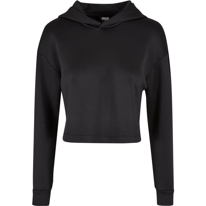 Urban Classics - Short Scuba Crop Hoodie - S - Zwart