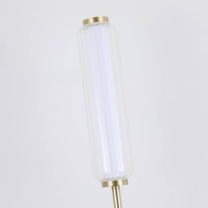 Searchlight LED vloerlamp Mod, messingkleurig, dimbaar in 3 stappen, staal