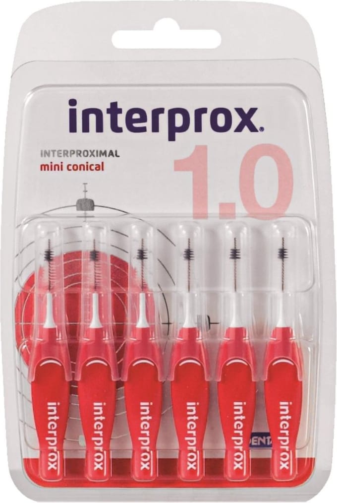 3x Interprox Ragers Mini Conical 1.0 Rood Blister à 6 ragers
