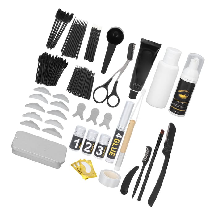 3 in 1 Waterdichte Wenkbrauw Tint Perm Wimperlift Tint Kit Semi-permanente Krullende Wimper Set black