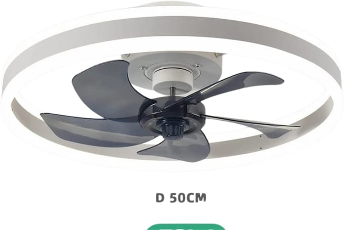 Nivard Plafondventilator - Met Verlichting - Plafond Ventilator - Met Lamp - Plafonniere Met Ventilator - Met Licht - Wit - 50cm
