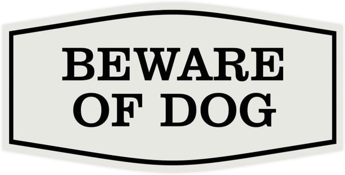 Waarschuwingsbord Hond - Lichtgrijs Zwart - Klein Formaat
