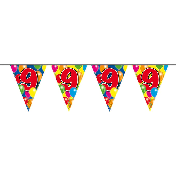Folat - Vlaggenlijn 9 jaar Ballonnen (10 meter)