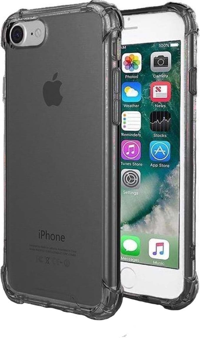 Smartphonica iPhone 6/6s Plus transparant siliconen hoesje - Zwart geschikt voor iPhone 6/6s Plus