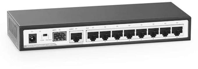 10-poorts Gigabit Ethernet Switch - 8 x 100/1000 Mbps, 1 Uplink en SFP, Vlan Ondersteuning
