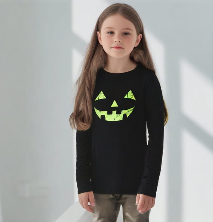 Starry Indigo - Halloween Reflective Kostuum Kinderen - Zwart & Neon Groen