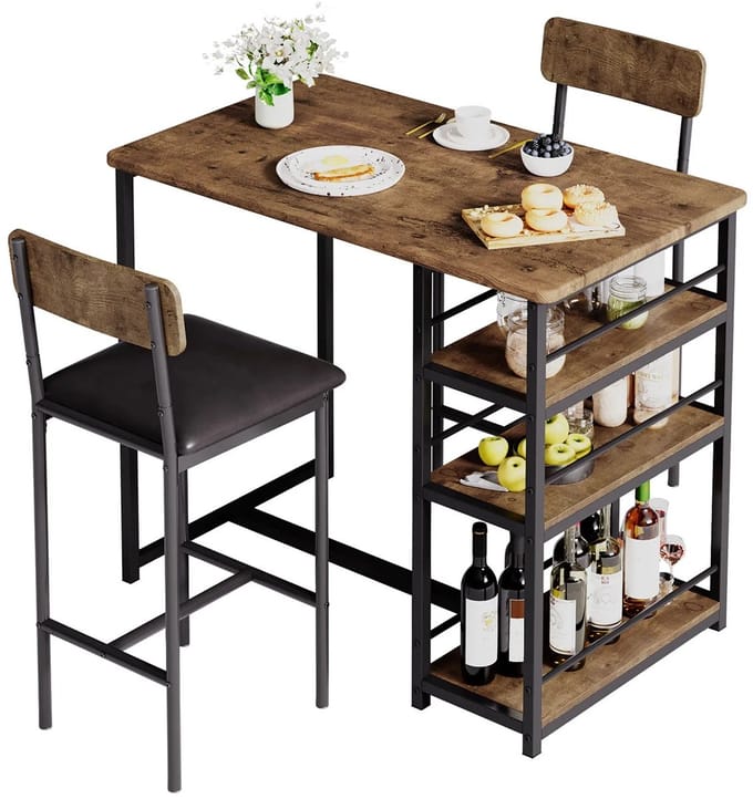 Woongenotonline - Bartafelset met 2 stoelen - Ruimtebesparend - Stijlvol