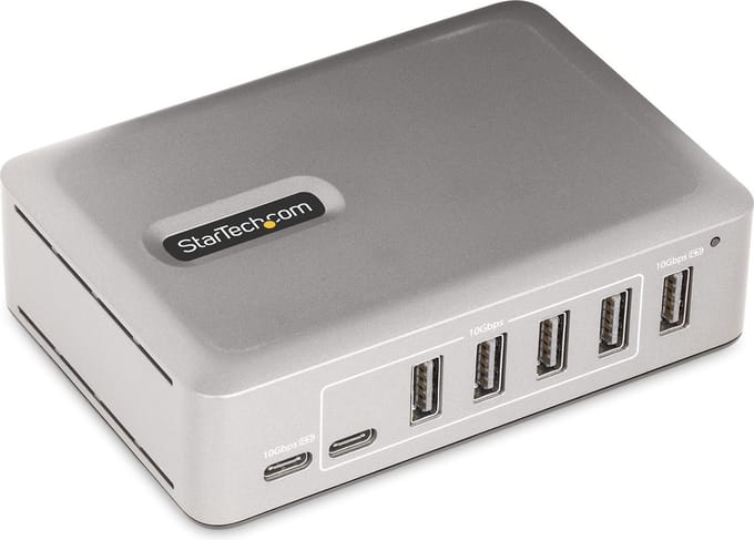 StarTech.com 7-Port USB-C Hub, 5x USB-A + 2x USB-C, Self-Powered met 65W Power Supply, USB 3.1 10Gbps, Desktop/Laptop USB Hub met 0.9m USB-IF Gecertificeerde Locking Kabel, USB Type C Hub
