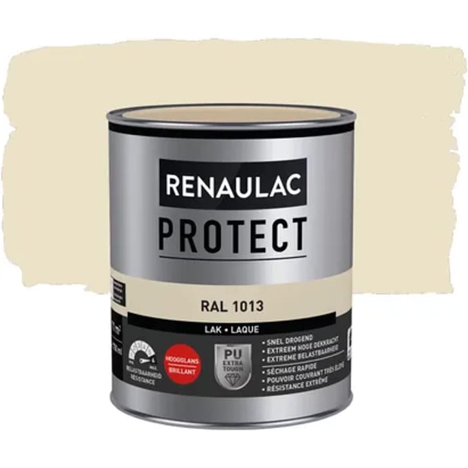 Renaulac Houtlak Protect - Hoogglans - Parelwit Ral 1013 - 750ml