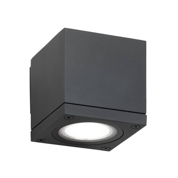 LCD Buitenwandlamp 5161, zwart, aluminium, glas, 1 x GU10
