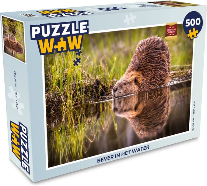 Puzzel Bever in het water - Legpuzzel - Puzzel 500 stukjes