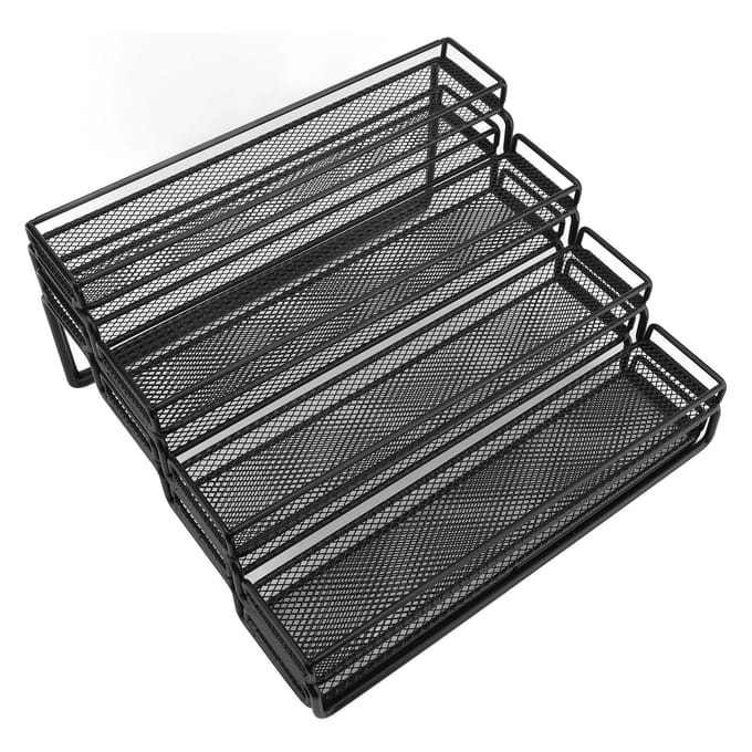 Uitbreidbaar 4-laags Kruidenrek Stabiel Metalen Frame Afscheidbaar Kruiden Trapsgewijs Display gray