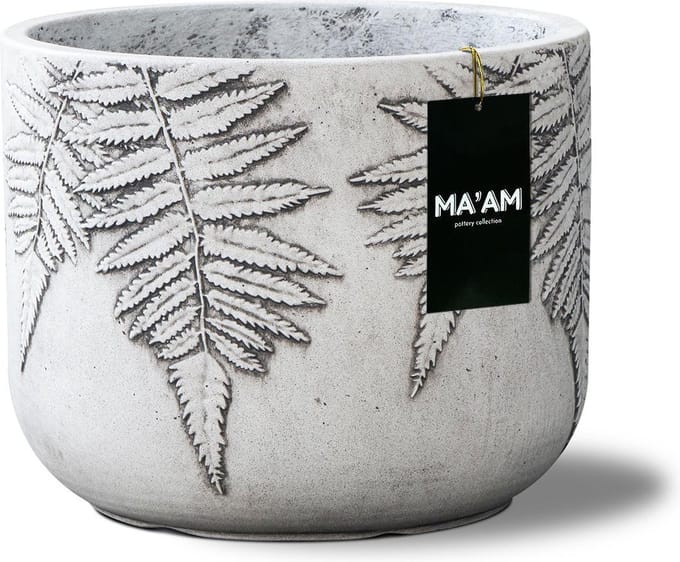 MA'AM Pottery Vio bloempot cilinder - D37x30 - Wit - varen plant design - binnen/buiten - duurzame kwaliteit