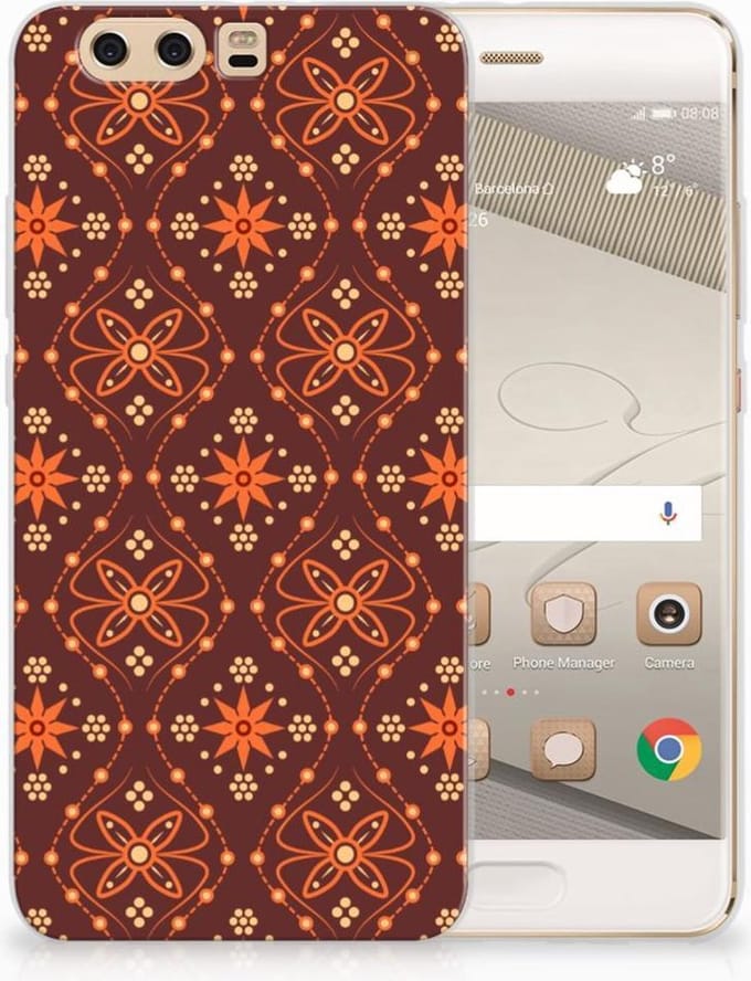 Huawei P10 Plus TPU bumper Batik Brown