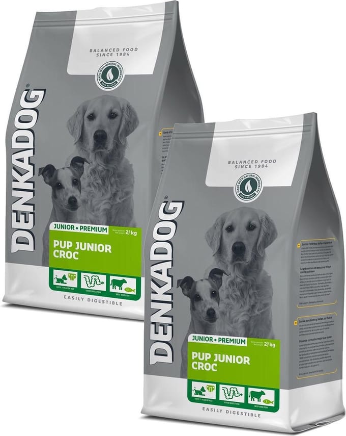 Denkadog Pup Junior Croc Rund&Kip&Vis - Hondenvoer - 2 x 2.5 kg