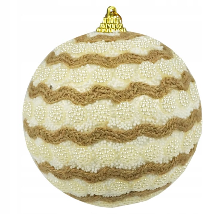 Rustieke Kerstballen 10cm Set van 2 Stuks - Feestelijke Decoratie