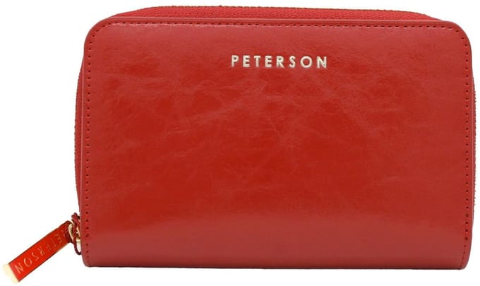 Peterson - Damesportemonnee - Rood - Natuurlijk Leer - RFID-bescherming