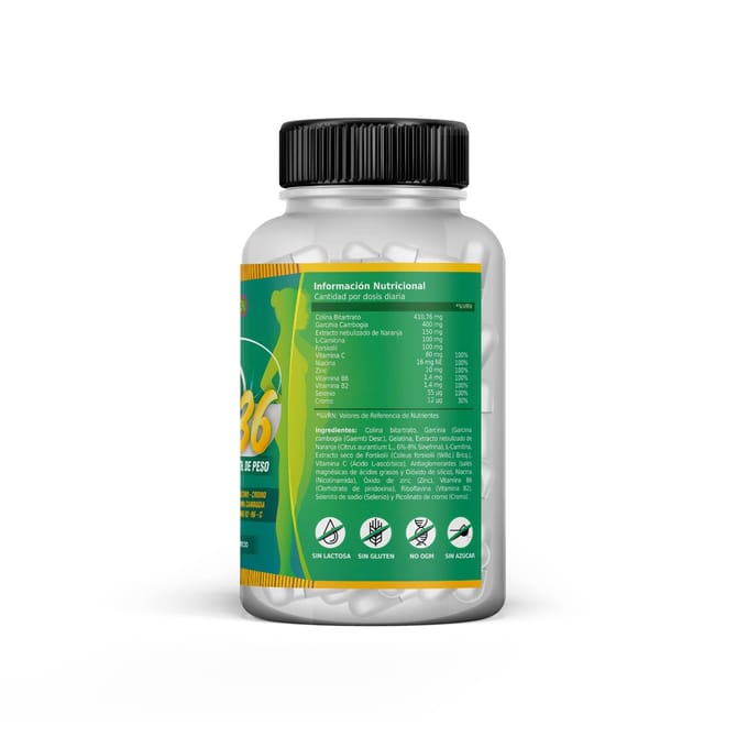 Fusion saine - Reduc36 | Pilules de perte de poids rapide | Puissant brûleur de graisse, thermogénique et coupe-faim | 60 capsules