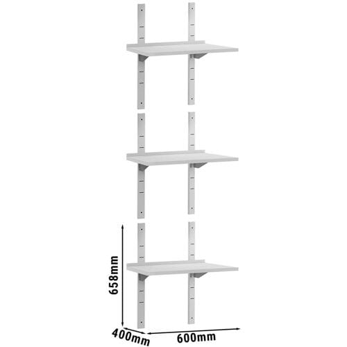 GGM Gastro 3-laags RVS wandschap ECO - 600x400mm zilver