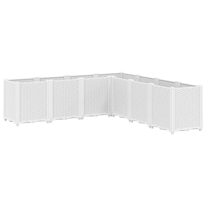 vidaXL - Plantenbak - 160x160x53 - cm - polypropeen - wit