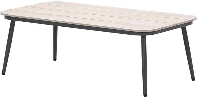 Teramon lounge tafel - 130x70 cm - c.black - light teak Vironwood