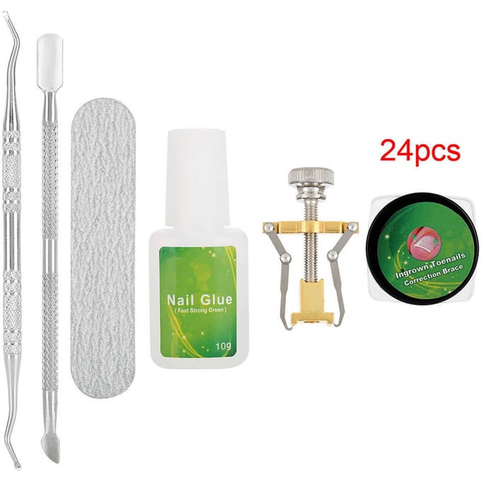 6 in 1 set Ingegroeide Teennagel Fixer Pedicure Teennagel Herstel Correctie Tool Nagel Voetverzorging 02# white