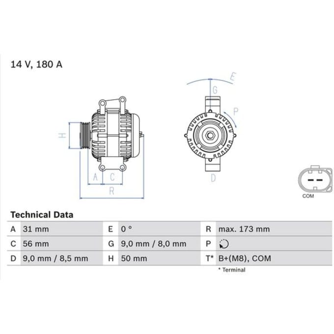 Driefasige generator BOSCH 0 986 047 670