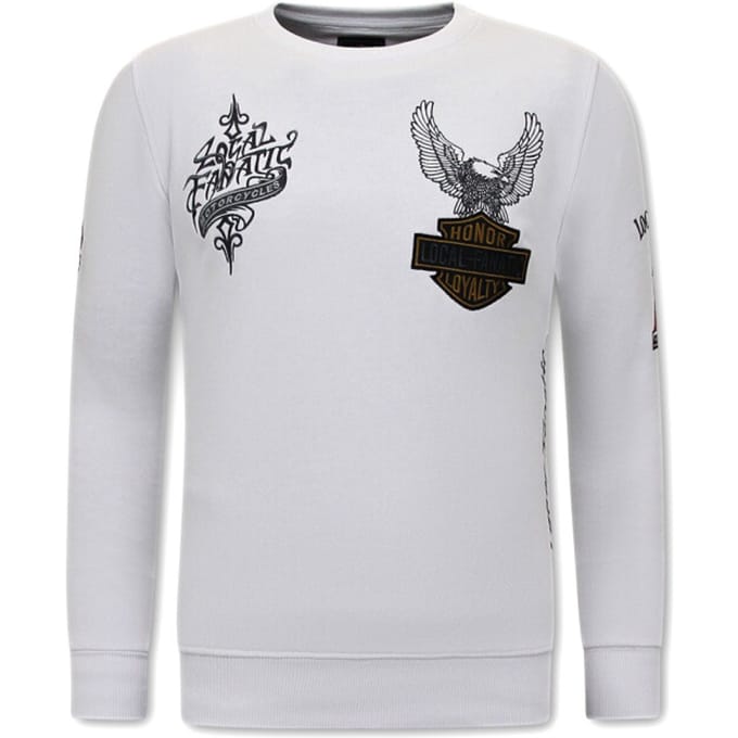 Heren Sweater - MC Honor & Loyalty - Wit