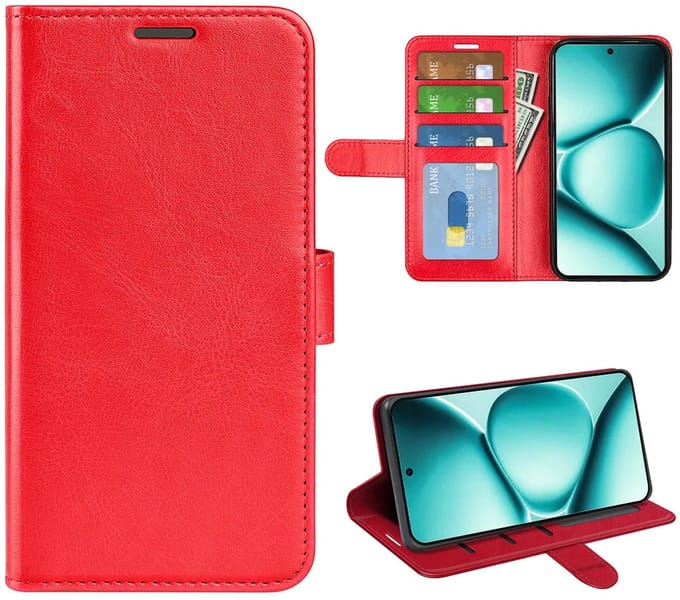 MobyDefend Hoesje - Geschikt voor Xiaomi Redmi Note 15 Pro Plus 5G - Wallet Book Case (Sluiting Achterkant) - Rood