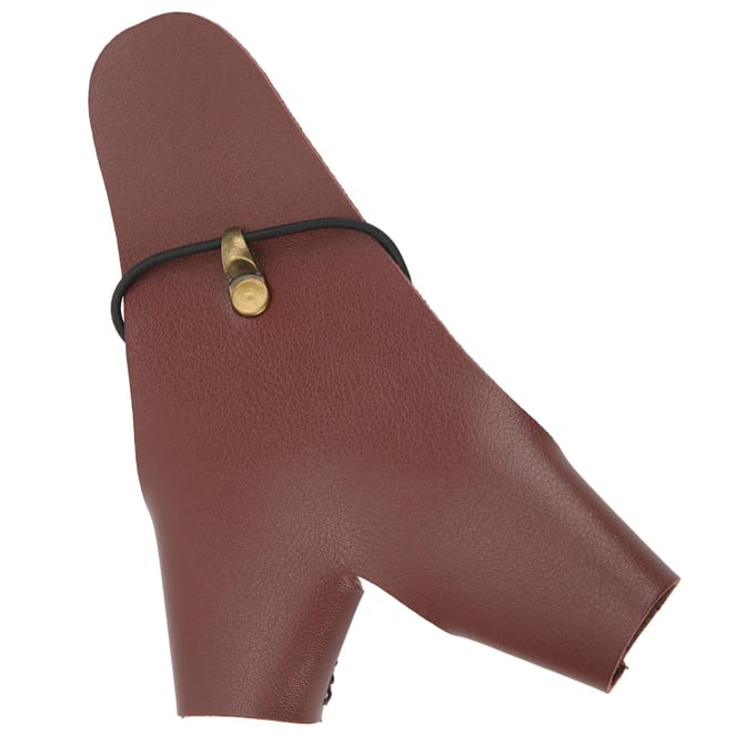 Protection de main de tir à l'arc Cuir PU Réglable Gant de protection de main de tir pour Traditionnel marron
