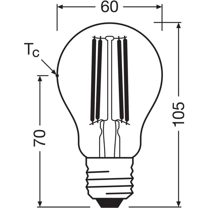 Osram E27 LED Lamp | 2.2W 2700K 220V/240V 827 470Lm | 320° Dimbaar