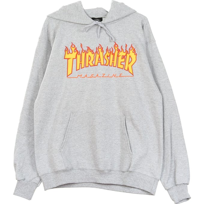 Herensweater met capuchon Flame Hood Grijs/geel