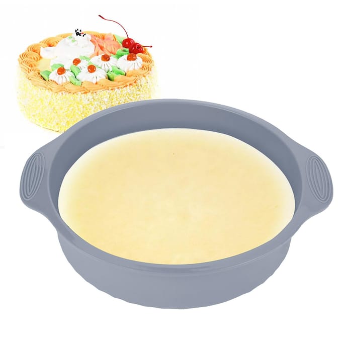 Moule à gâteau en Silicone de 9 pouces, forme ronde, divers plats de cuisson pour four (gris) grise