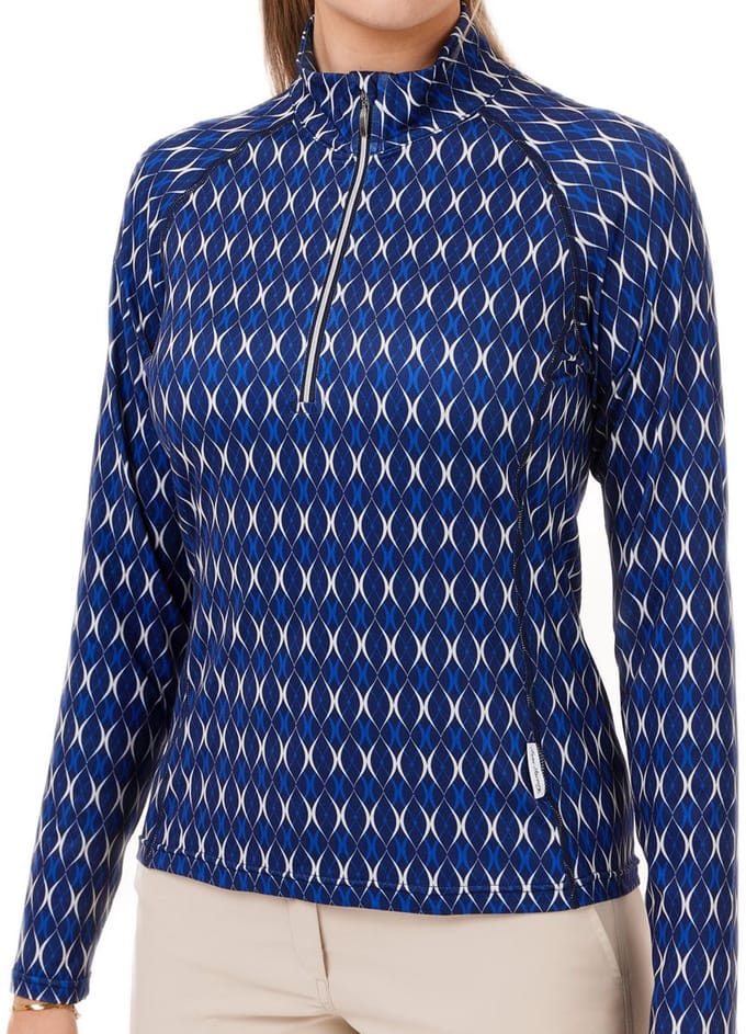 Func Factory dames Longsleeve Pully Shirley blue print maat 40