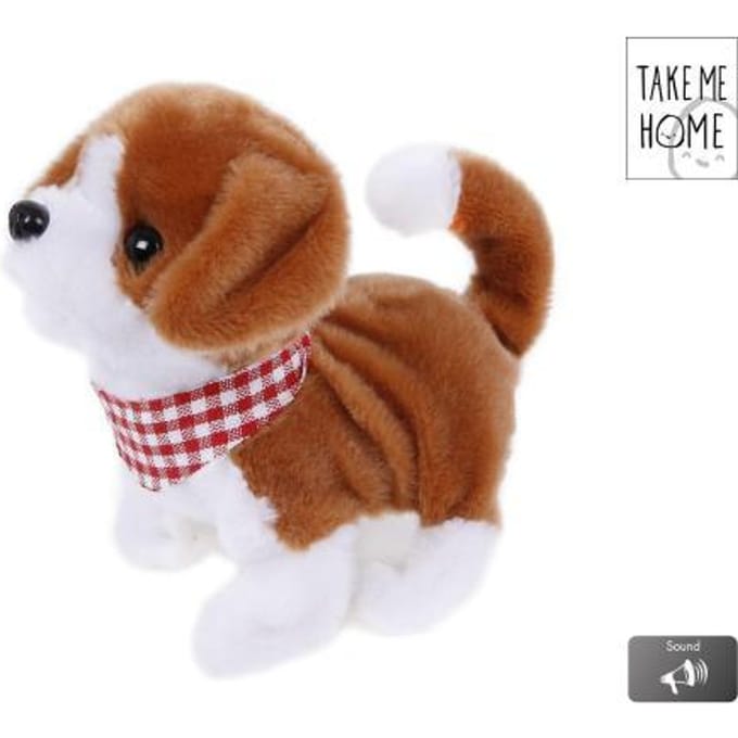 Take Me Home Loophond Pluche 17 Cm Junior Wit/bruin