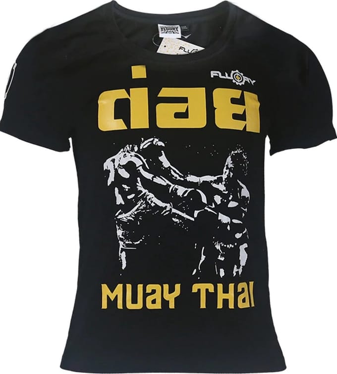 Fluory Fight Game Muay Thai Kickboks T-Shirt Zwart - M