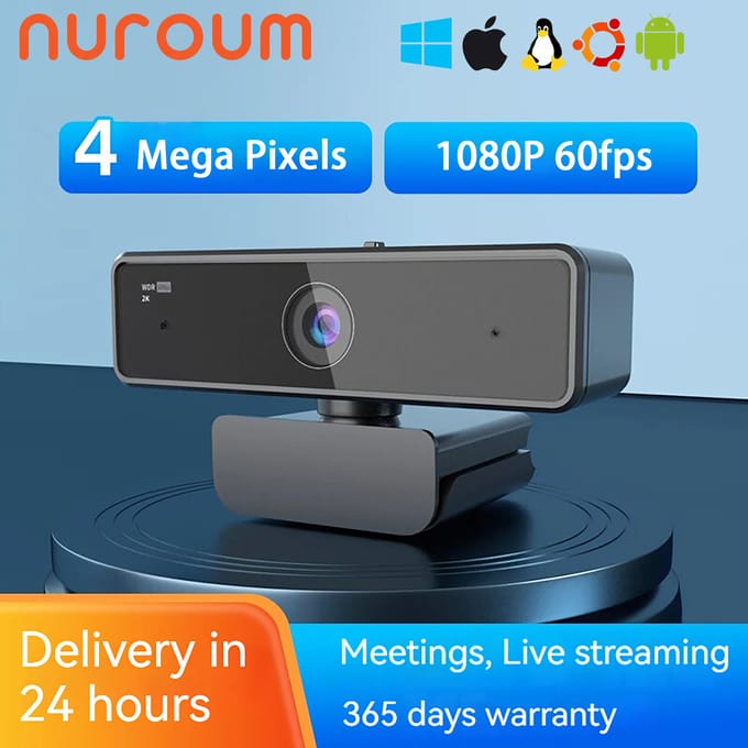 Nuroum V11 Hoge Kwaliteit 1080p 60fps Full HD Plug & Play Computer USB Webcam Mini Webcam 2K voor PC Laptop met Microfoon