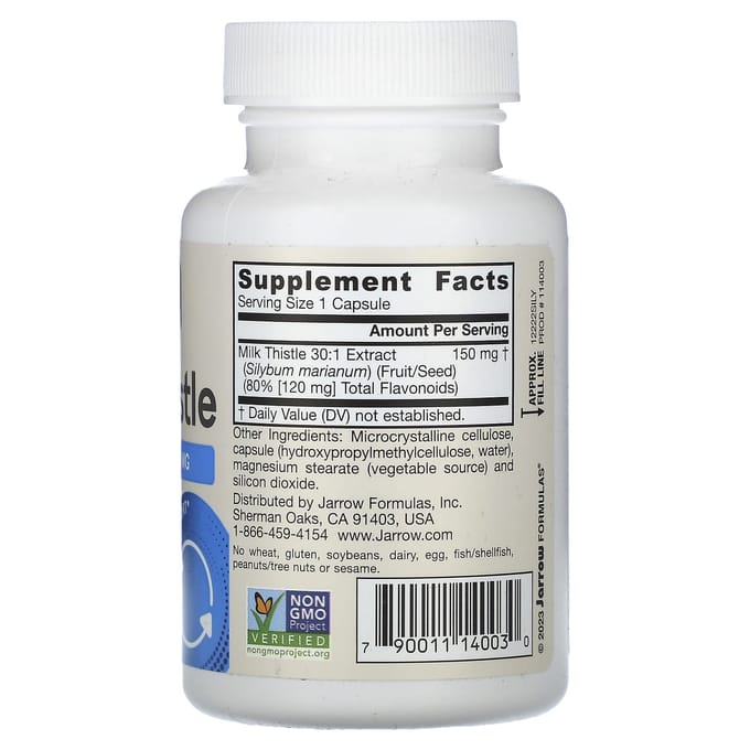 Milk Thistle Silymarin 80% 100 capsules - mariadistel (Silybum marianum) | Jarrow Formulas