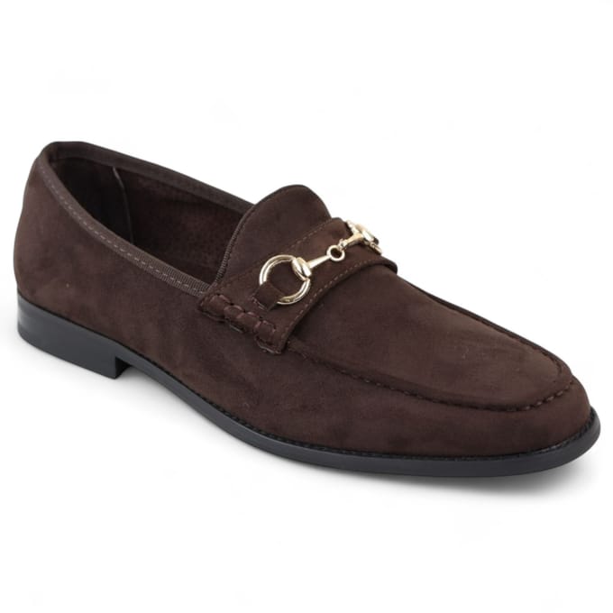 Bruine suède mocassins met leren voering voor heren