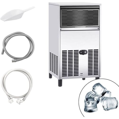 GGM Gastro Eiswürfelbereiter - Zylinder - 75 kg/24 h Zilver