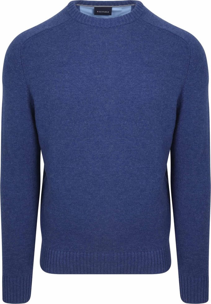 Suitable Lamswol Trui Ronde Hals Royal Blauw - Maat XL - Heren - Pullover - Sweater